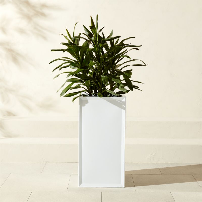 Varo Square White Metal Indoor/Outdoor Planter 16.25"x32" - image 0 of 5