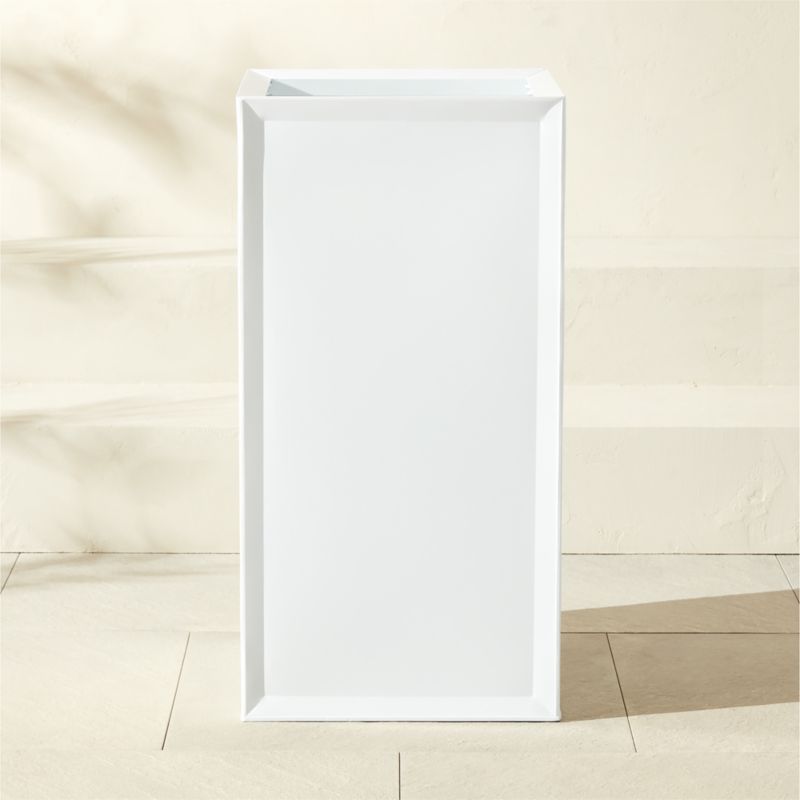 Varo Square White Metal Indoor/Outdoor Planter 16.25"x32" - image 3 of 5