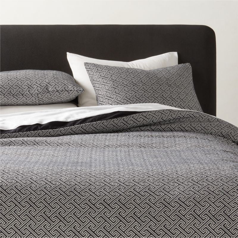 Varra Modern Black and White King Duvet Cover CB2