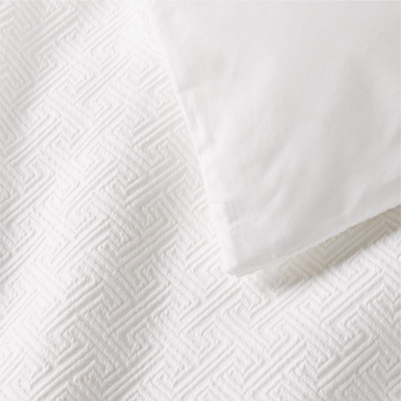 Varra Organic Cotton Jacquard White King Pillow Shams Set of 2 - image 4 of 5