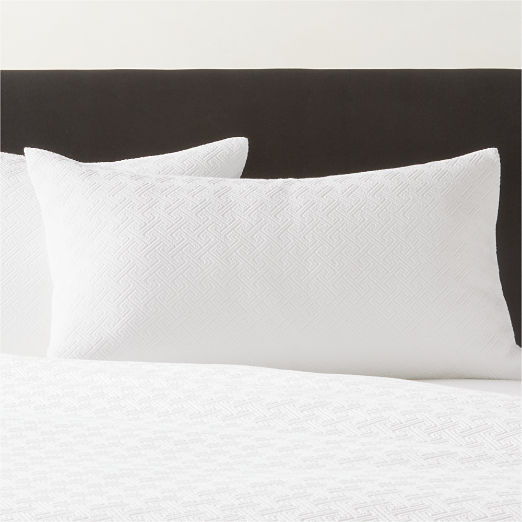 Varra Organic Cotton Jacquard White King Pillow Shams Set of 2