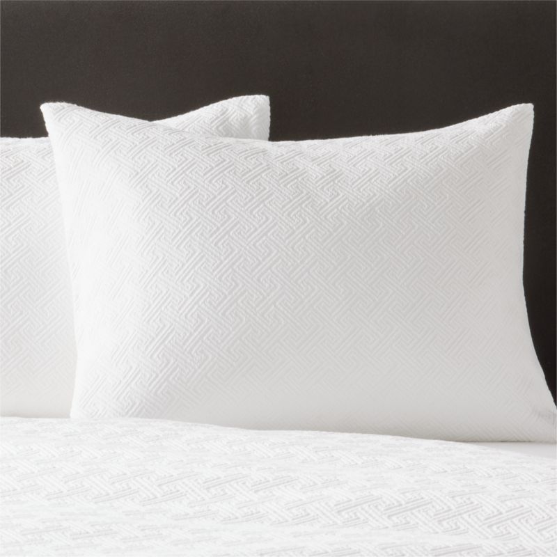 Varra Organic Cotton Jacquard White King Pillow Shams Set of 2 - image 1 of 5