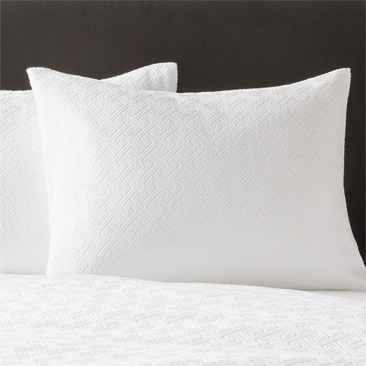 Varra Organic Cotton Jacquard White King Pillow Shams Set of 2