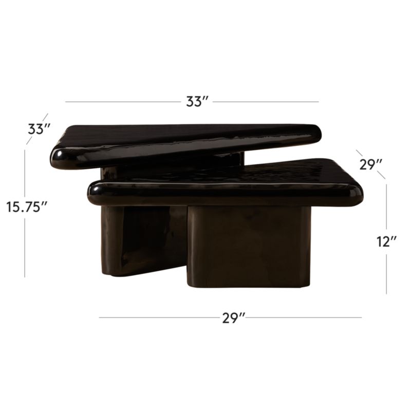 Vayle 2Piece HighGloss Black Concrete Coffee Table Set + Reviews