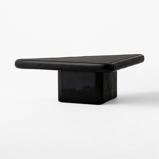 Vayle High-Gloss Black Concrete Coffee Table Short