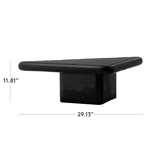 Vayle High-Gloss Black Concrete Coffee Table Short