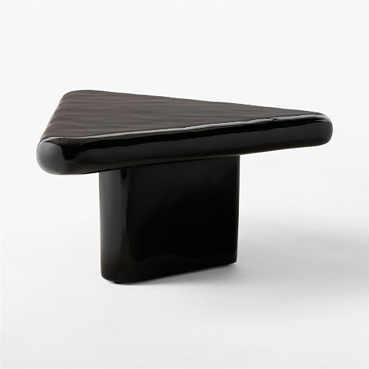 Vayle High-Gloss Black Concrete Coffee Table Short