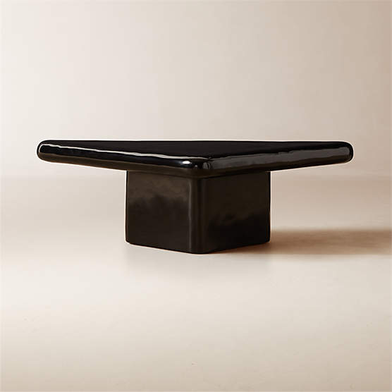 Vayle High-Gloss Black Concrete Coffee Table Short