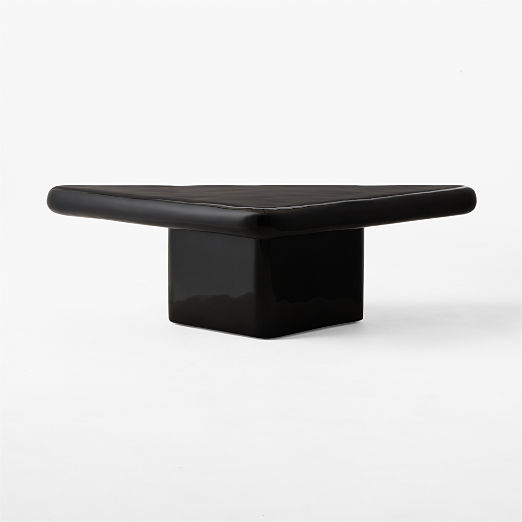 Vayle High-Gloss Black Concrete Coffee Table Short