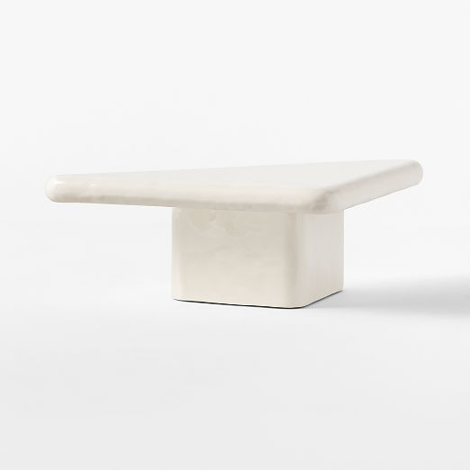 Vayle High-Gloss White Concrete Coffee Table Short