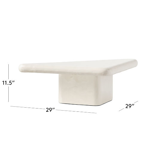 Vayle High-Gloss White Concrete Coffee Table Short