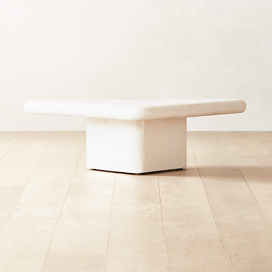 Vayle High-Gloss White Concrete Coffee Table Short