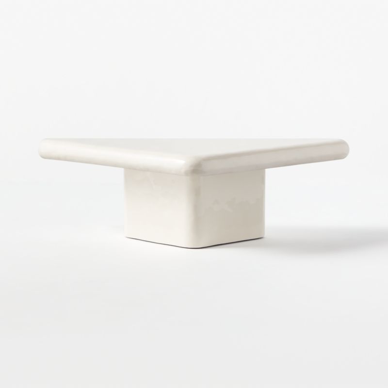 Vayle High-Gloss White Concrete Coffee Table Short - image 4 of 13