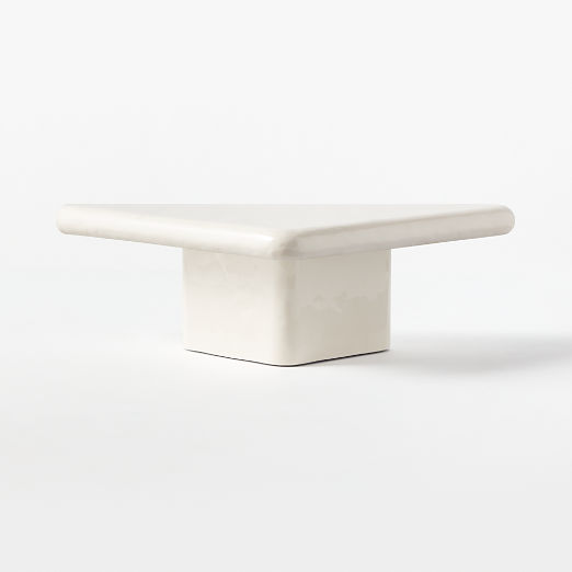 Vayle High-Gloss White Concrete Coffee Table Short