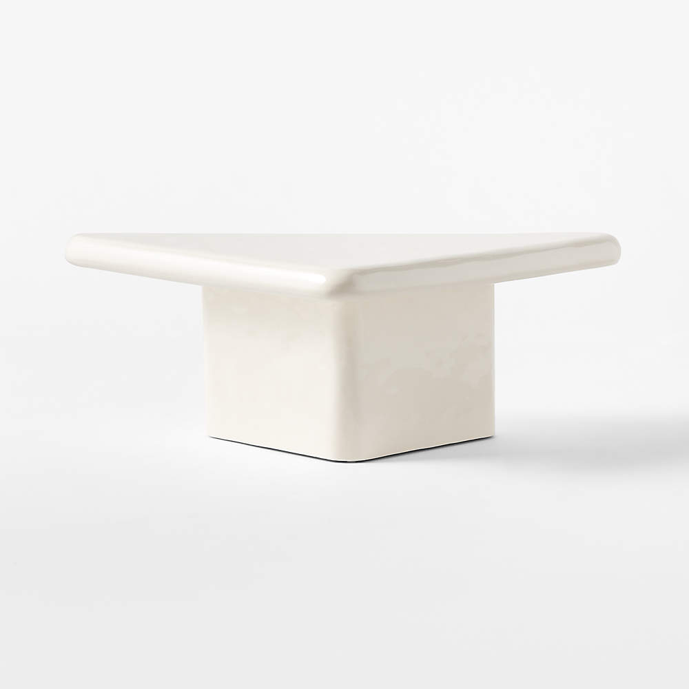 Alastor Oval High-Gloss White Concrete Coffee Table