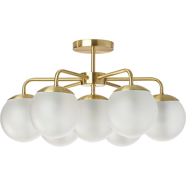 vega brushed brass flush mount light reviews cb2