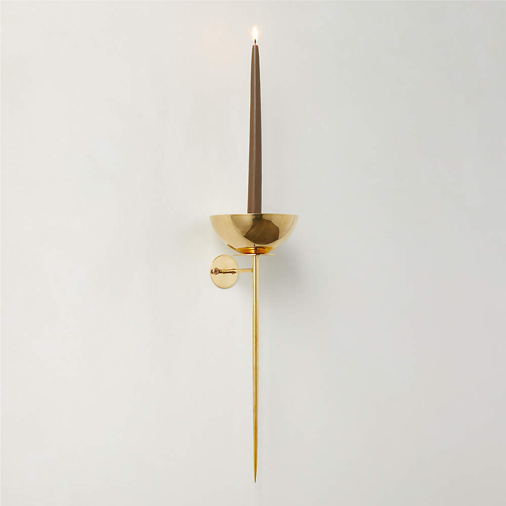 Brass Star Taper Candle Holder / Tall Brass Taper Candle Holder