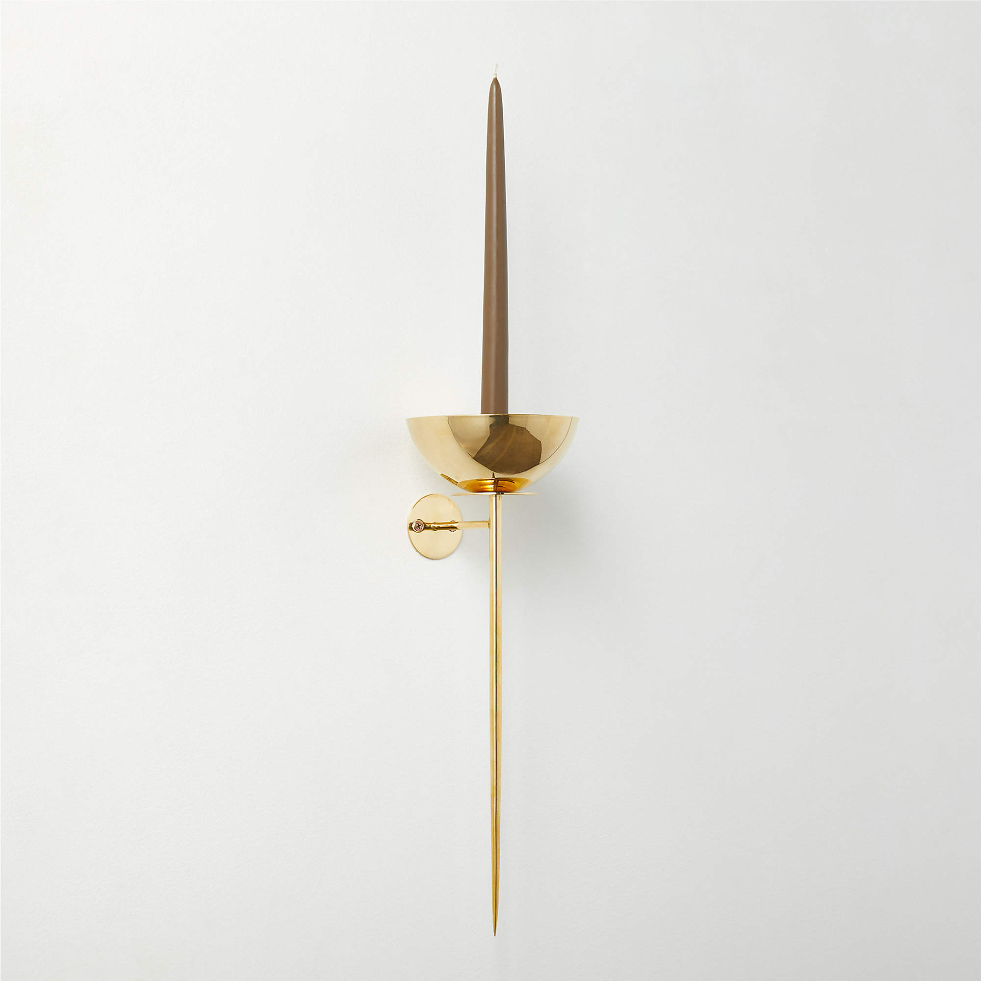 Vela Unlaquered Brass Modern Wall Sconce Taper Candle Holder + Reviews