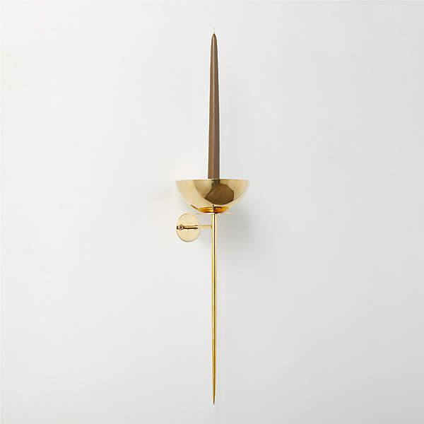 vela unlaquered brass wall sconce candle holder