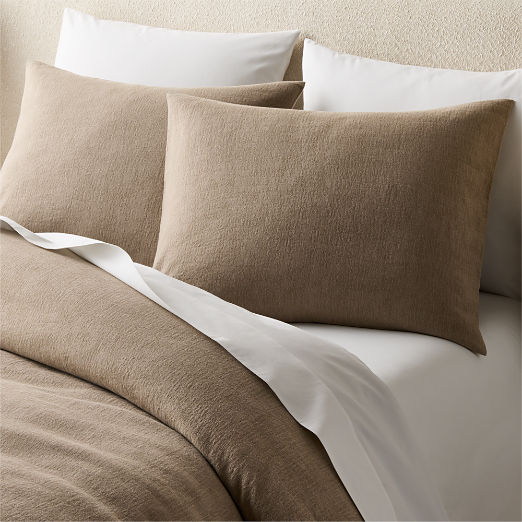 Velar Dark Taupe Organic Cotton Jacquard Duvet Cover