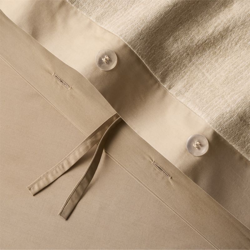 Velar Dark Taupe Organic Cotton Jacquard Duvet Cover - image 2 of 4