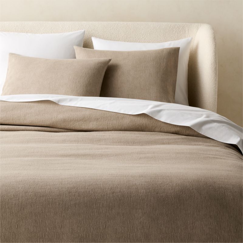 Velar Dark Taupe Organic Cotton Jacquard Pillow Shams Set of 2 - image 4 of 5