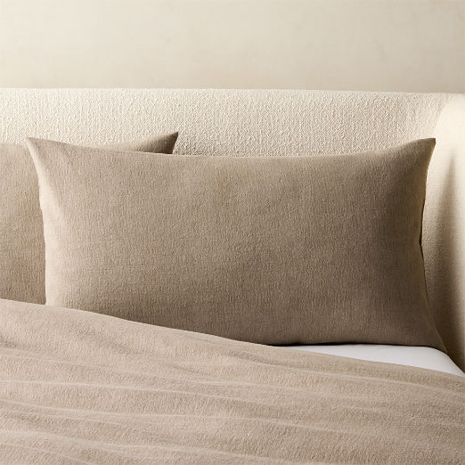 Velar Dark Taupe Organic Cotton Jacquard King Pillow Shams Set of 2