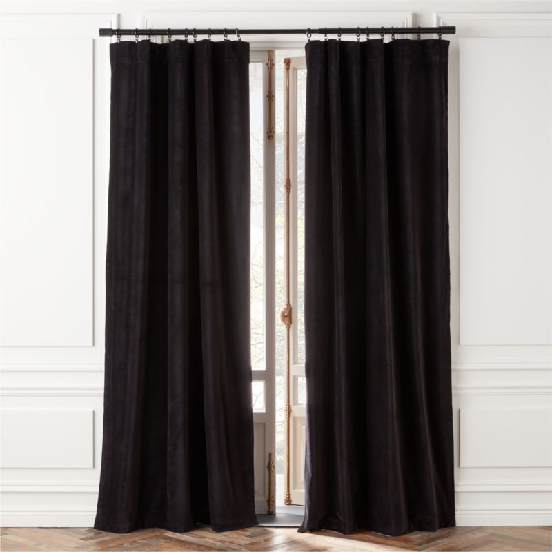 Porter Single Matte Black Adjustable Curtain Rod with Black Marble Finial 28''-48" - image 2 of 3