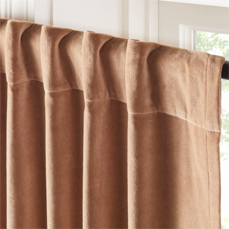 Light Brown Organic Cotton Velvet Window Curtain Panel 48"x84" - image 2 of 5