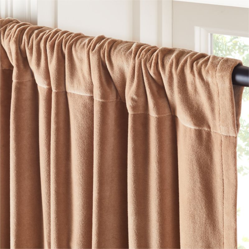 Light Brown Organic Cotton Velvet Window Curtain Panel 48"x84" - image 3 of 5