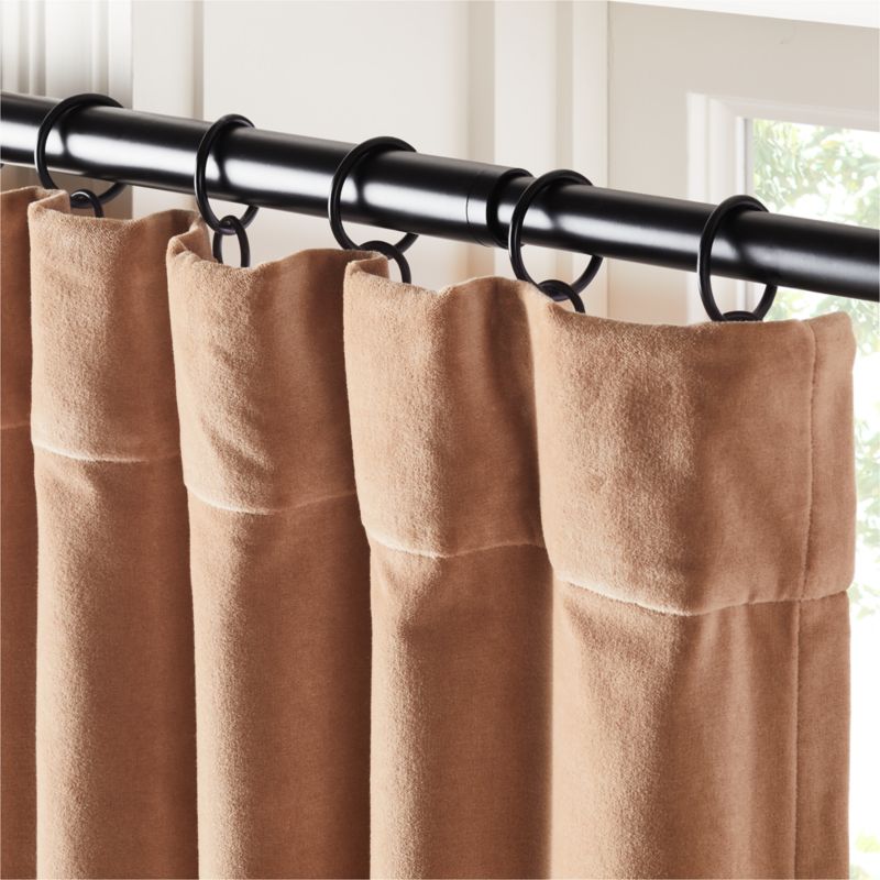 Light Brown Organic Cotton Velvet Window Curtain Panel 48"x84" - image 1 of 5