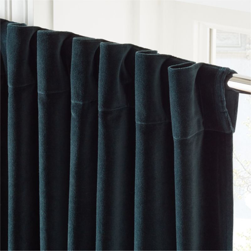 Dark Green Velvet Window Curtain Panel 48"X120" - image 1 of 3