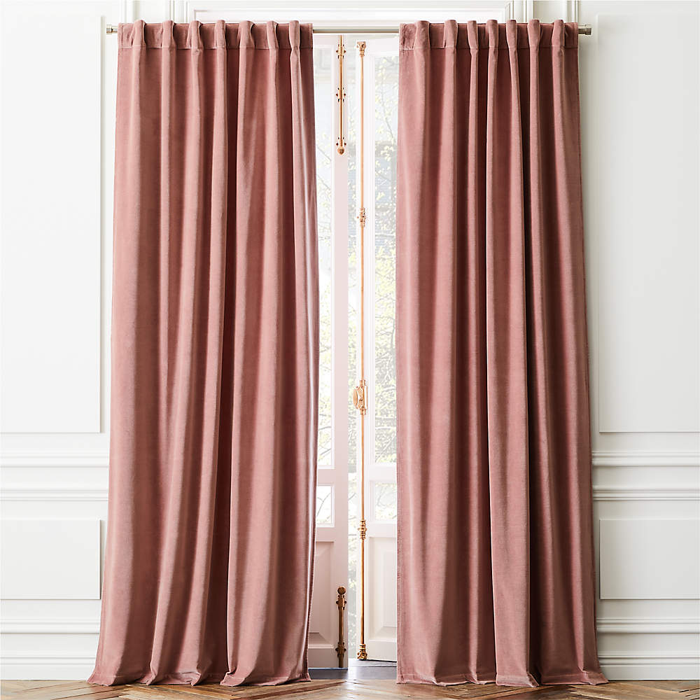 Modern Dark Blush Velvet Window Curtain Panel 48x108 + Reviews