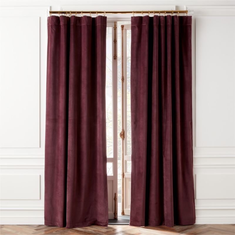 Modern Brown Velvet Window Curtain Panel 48''x84'' + Reviews CB2