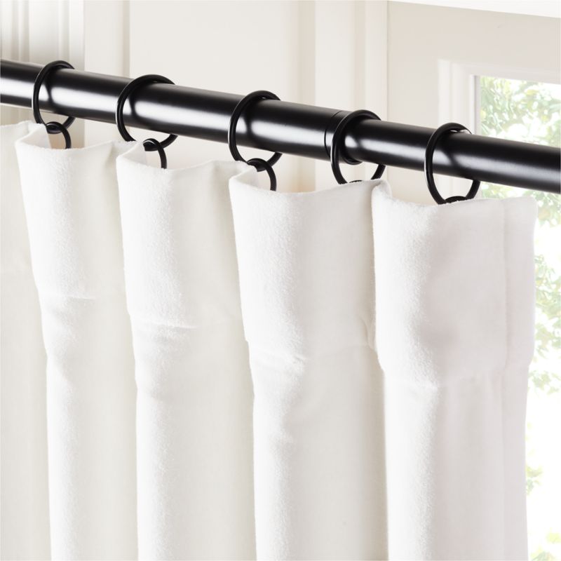 Warm White Organic Cotton Velvet Blackout Window Curtain Panel 48"x84" - image 1 of 5