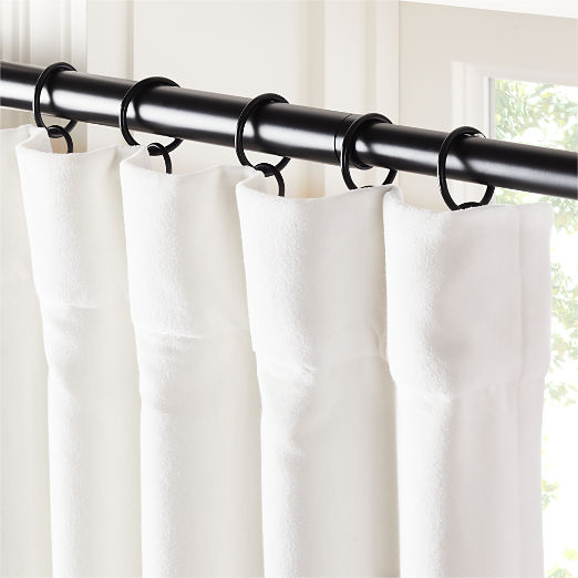 Warm White Organic Cotton Velvet Blackout Window Curtain Panel 48"x108"