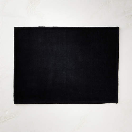 Modern Black Shagreen FauxLeather Square Placemat + Reviews CB2