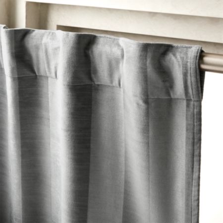 Grey Stripe Velvet Curtain Panel 48 X108 Cb2