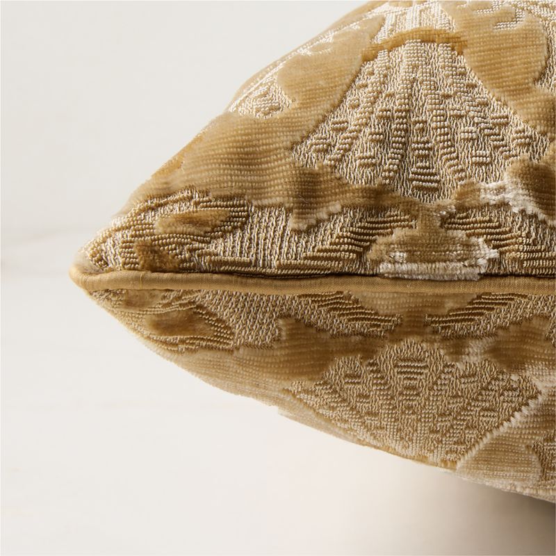 Tapestry Mustard Velvet Throw Pillow with Feather-Down Insert 23"x23" by Todd Snyder - image 2 of 5