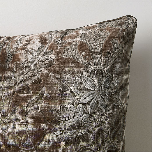 Tapestry Natural Velvet Throw Pillow 20"x20" by Todd Snyder