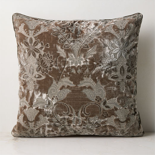 Tapestry Natural Velvet Throw Pillow 23"x23" by Todd Snyder