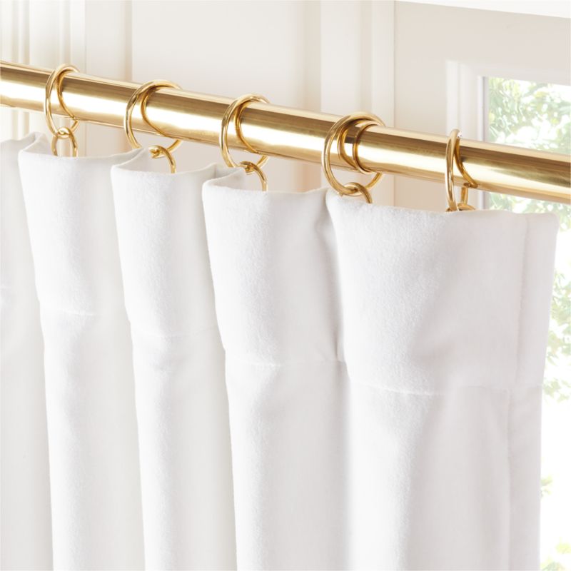 Bright White Organic Cotton Velvet Blackout Window Curtain Panel 48 ...