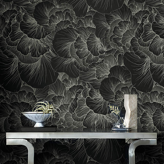 Venation Black Wallpaper + Reviews | CB2 Venation Black Wallpaper + Reviews | CB2