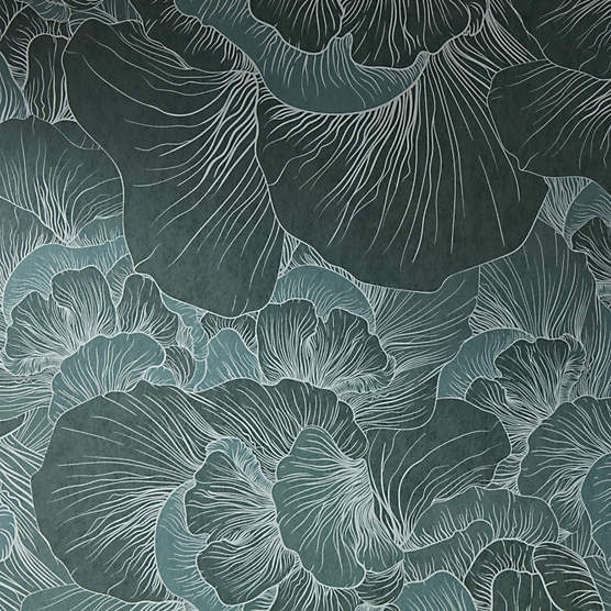 Venation Green Floral Wallpaper