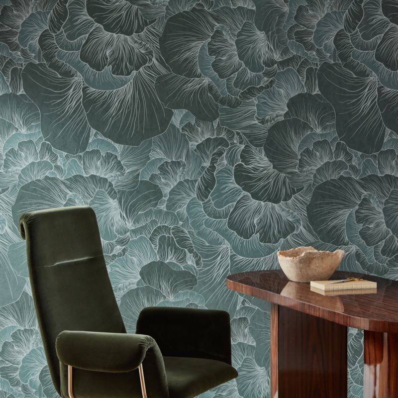 Venation Green Floral Wallpaper + Reviews | CB2