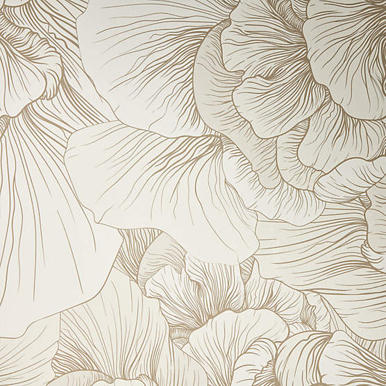 Venation Ivory Floral Wallpaper