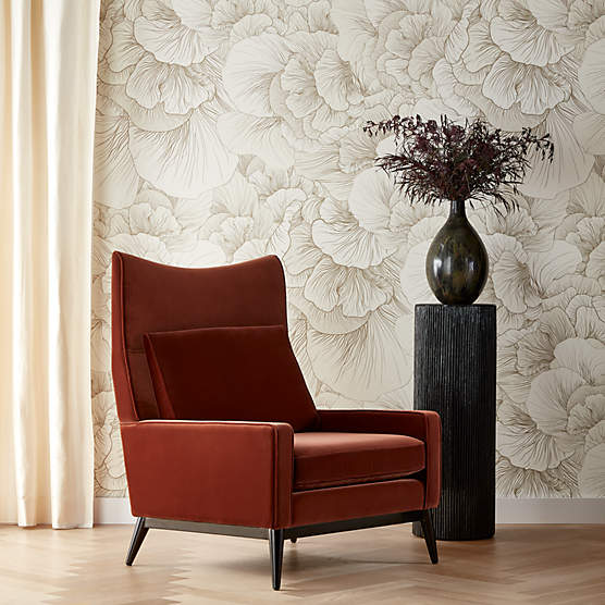 Venation Ivory Floral Wallpaper