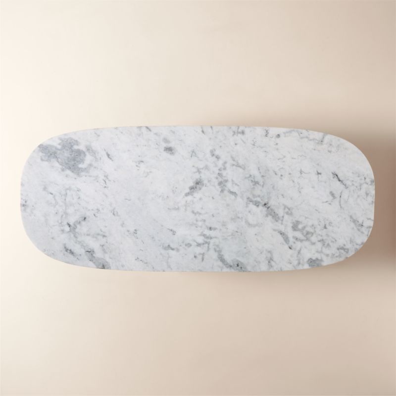 Vendome 90" Oval White Marble Dining Table - image 7 of 8