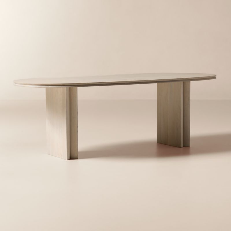 Vendome 91" Oval Whitewash Oak Dining Table - image 2 of 7