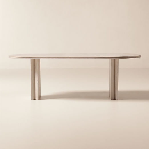 Vendome 91" Oval Whitewash Oak Dining Table